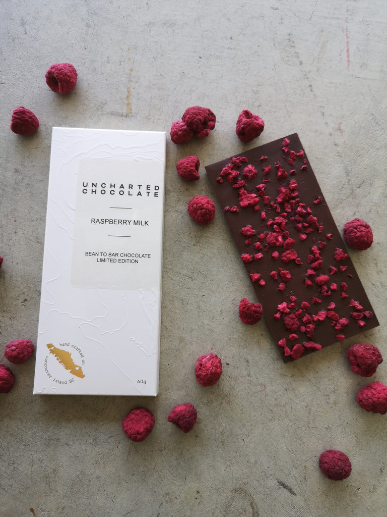 Black Raspberry Milk 60% Raspberry Dark Milk | Uncharted Chocolate